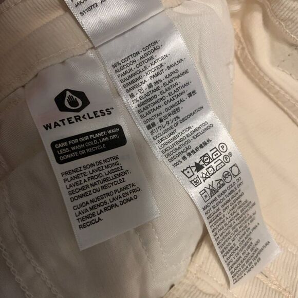 LEVI'S Solid Ivory White HIGH RISE 725 CORDUROY BOOTCUT STRETCH JEANS 27 - Picture 7 of 7